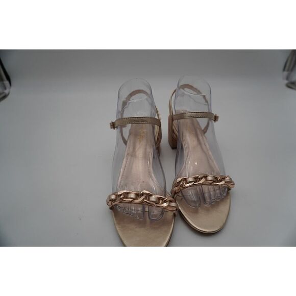 Lilly Pulitzer Marcia gold-tone chain leather sandals, comfort and style Size 8. - Picture 1 of 7